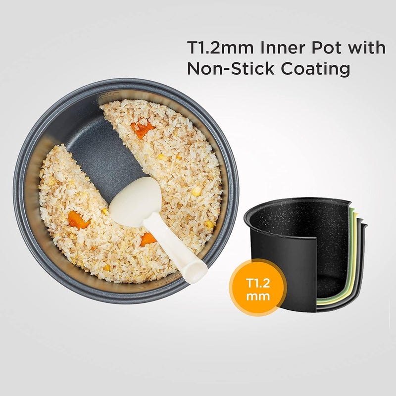 Comfee' ' Rice Cooker 10 cup Uncooked/20 cup Cooked , Rice Maker, Steamer, Saute, Steamer and Warmer, 5.2 QT Large Capacity, Brown Rice, Quinoa and Oatmeal, 8 One-Touch Programs - Image 4